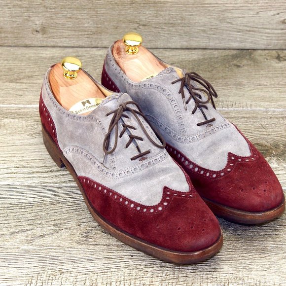 $525 GRAVATI Women's 11 Narrow Arthur Beren 4376 Ruby/Grey Suede * add $15 Trees